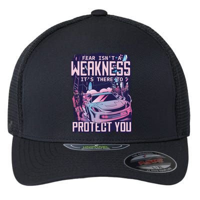Fear Isn't A Weakness It's There To Protect You Race Car Zombie Flexfit Unipanel Trucker Cap