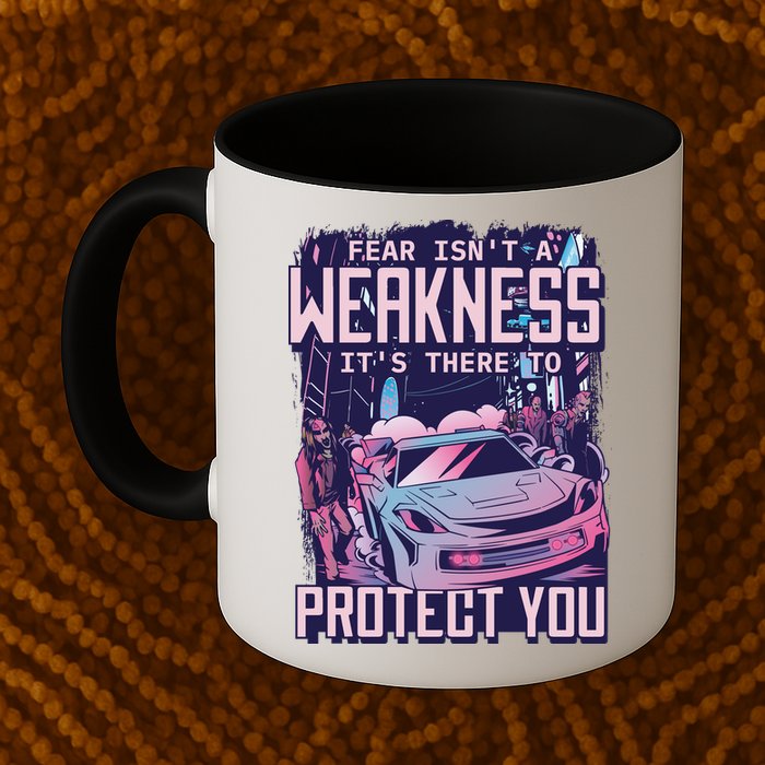 Fear Isn't A Weakness It's There To Protect You Race Car Zombie Mug