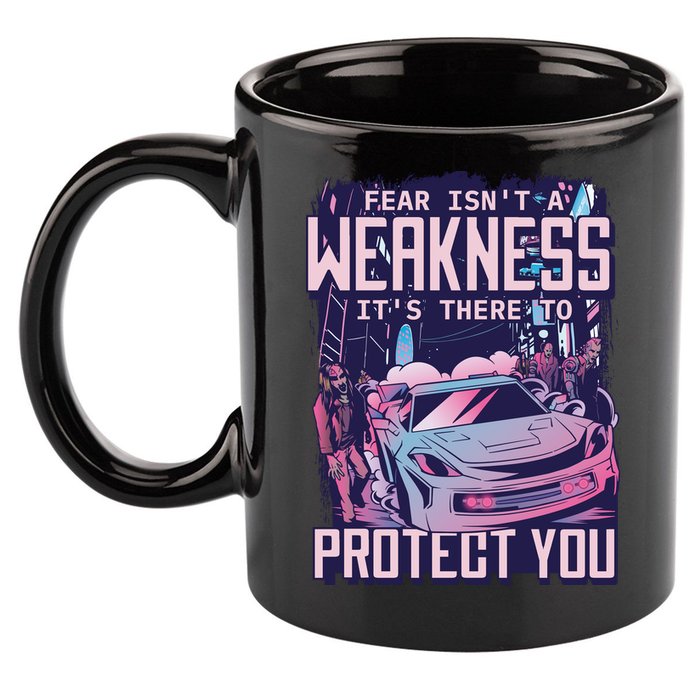 Fear Isn't A Weakness It's There To Protect You Race Car Zombie 11oz C Handle Ceramic Mug