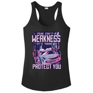 Fear Isn't A Weakness It's There To Protect You Race Car Zombie Ladies PosiCharge Competitor Racerback Tank