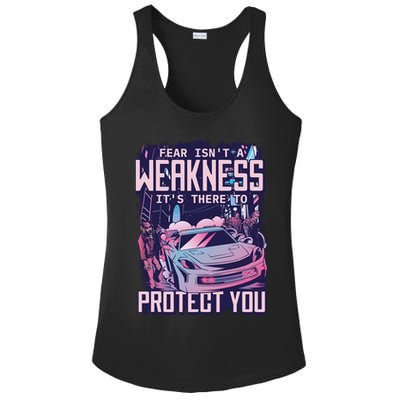 Fear Isn't A Weakness It's There To Protect You Race Car Zombie Ladies PosiCharge Competitor Racerback Tank