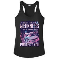 Fear Isn't A Weakness It's There To Protect You Race Car Zombie Ladies PosiCharge Competitor Racerback Tank