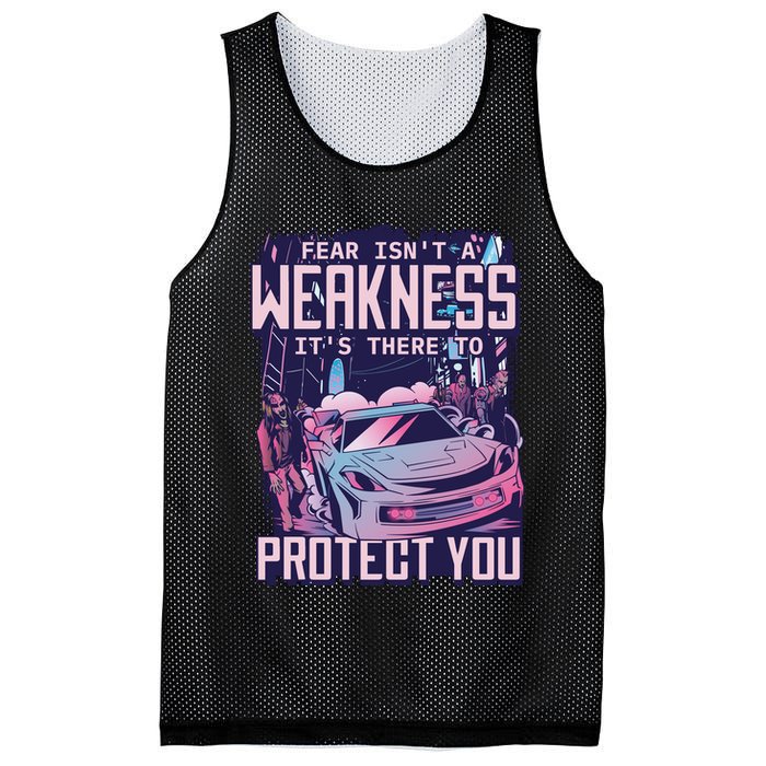 Fear Isn't A Weakness It's There To Protect You Race Car Zombie Mesh Reversible Basketball Jersey Tank