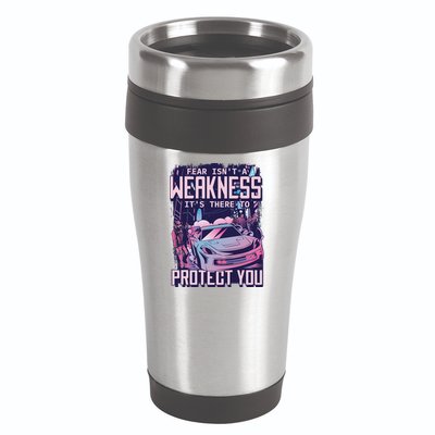 Fear Isn't A Weakness It's There To Protect You Race Car Zombie 16oz Travel Tumbler
