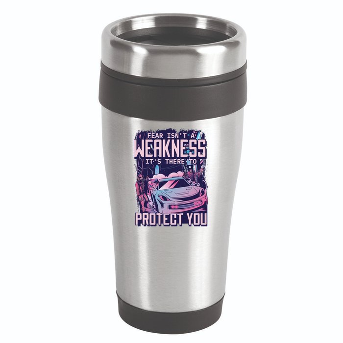 Fear Isn't A Weakness It's There To Protect You Race Car Zombie 16oz Travel Tumbler