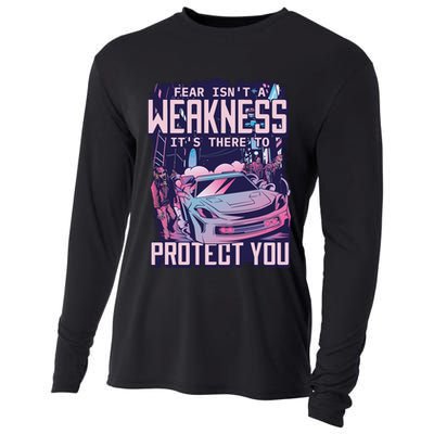 Fear Isn't A Weakness It's There To Protect You Race Car Zombie Cooling Performance Long Sleeve Crew