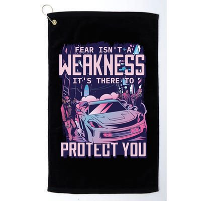 Fear Isn't A Weakness It's There To Protect You Race Car Zombie Golf Towel