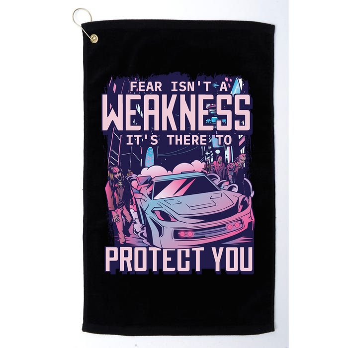 Fear Isn't A Weakness It's There To Protect You Race Car Zombie Golf Towel