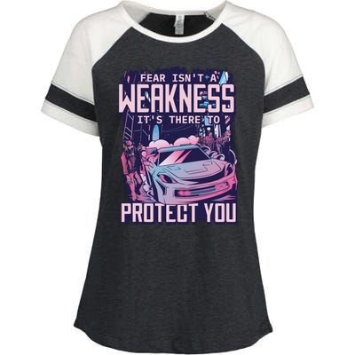 Fear Isn't A Weakness It's There To Protect You Race Car Zombie Enza Ladies Jersey Colorblock Tee