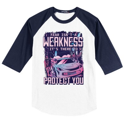 Fear Isn't A Weakness It's There To Protect You Race Car Zombie Baseball Sleeve Shirt