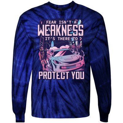 Fear Isn't A Weakness It's There To Protect You Race Car Zombie Tie-Dye Long Sleeve Shirt