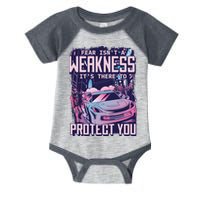 Fear Isn't A Weakness It's There To Protect You Race Car Zombie Infant Baby Jersey Bodysuit