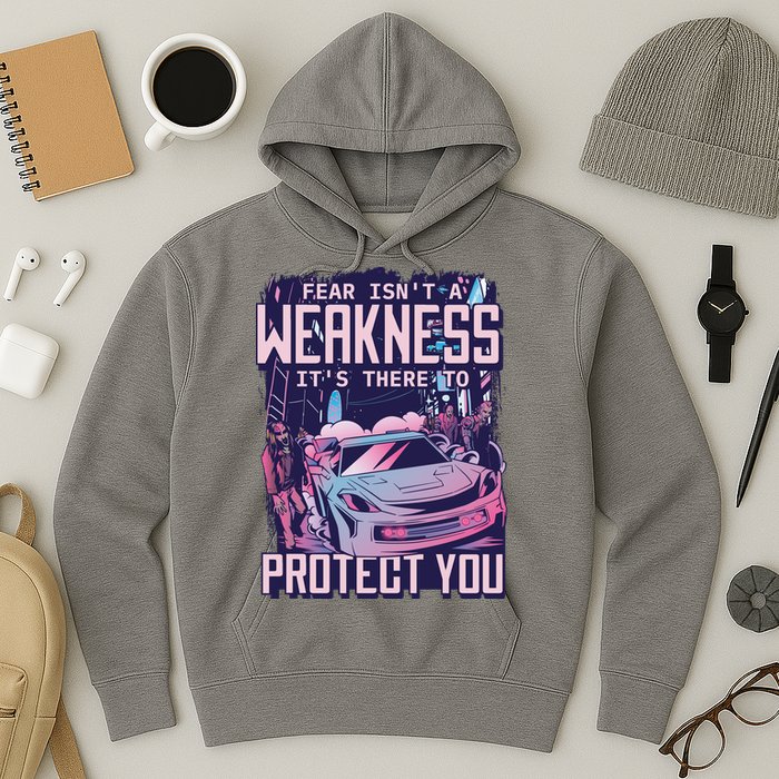 Fear Isn't A Weakness It's There To Protect You Race Car Zombie Hoodie
