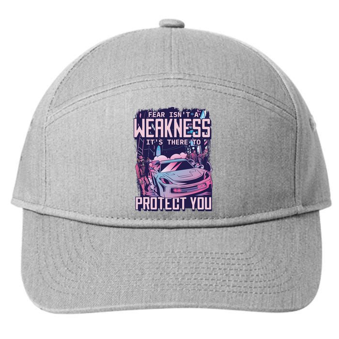 Fear Isn't A Weakness It's There To Protect You Race Car Zombie 7-Panel Snapback Hat