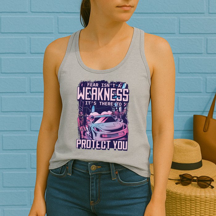 Fear Isn't A Weakness It's There To Protect You Race Car Zombie Womens Tank Top