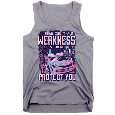 Fear Isn't A Weakness It's There To Protect You Race Car Zombie Tank Top