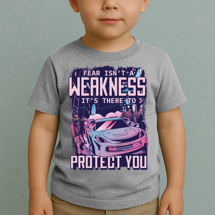 Fear Isn't A Weakness It's There To Protect You Race Car Zombie Toddler T-Shirt
