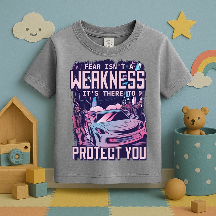 Fear Isn't A Weakness It's There To Protect You Race Car Zombie Toddler T-Shirt
