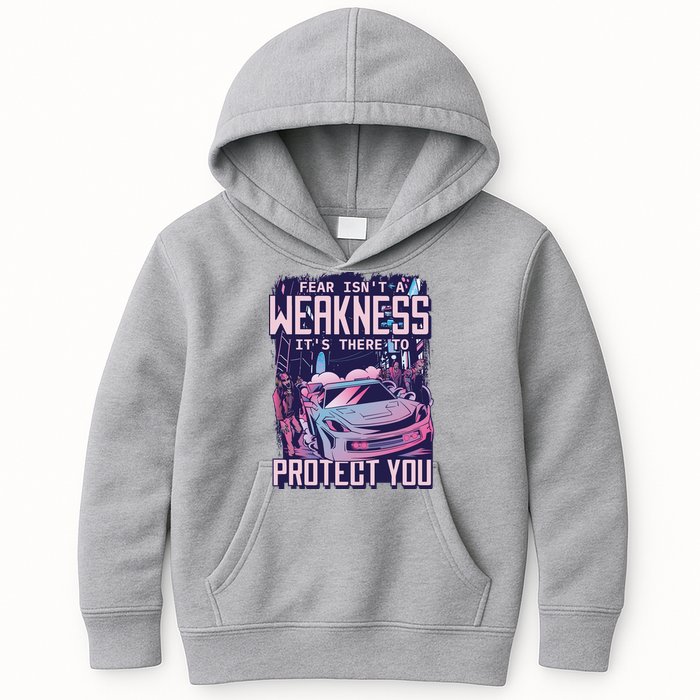 Fear Isn't A Weakness It's There To Protect You Race Car Zombie Kids Hoodie