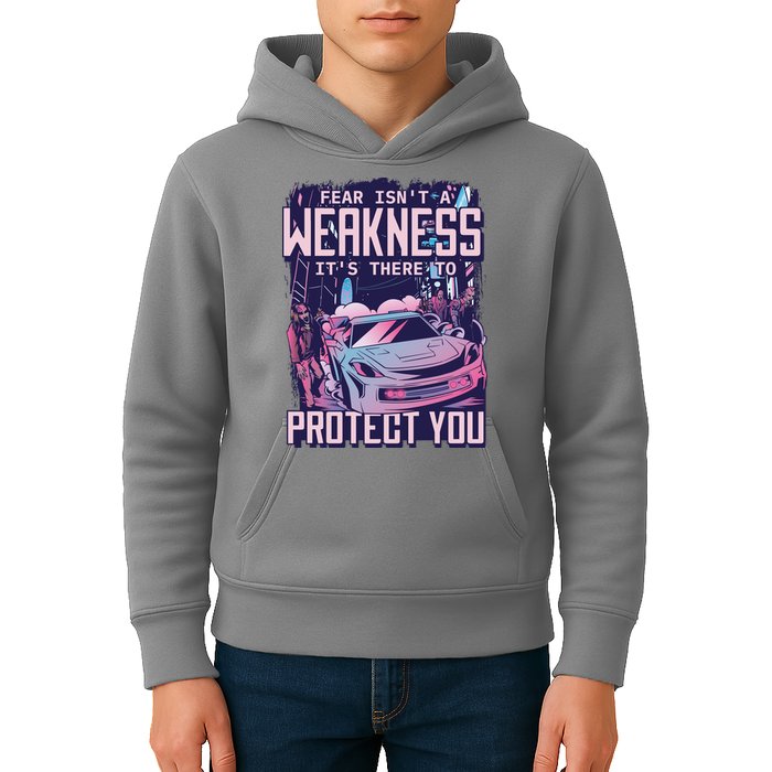 Fear Isn't A Weakness It's There To Protect You Race Car Zombie Kids Hoodie