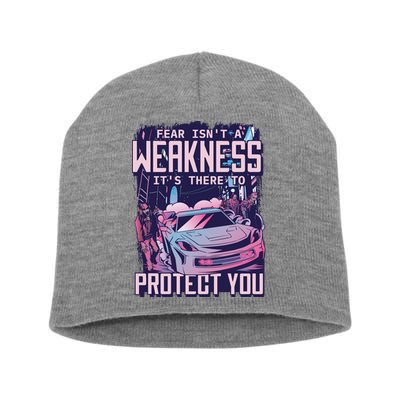 Fear Isn't A Weakness It's There To Protect You Race Car Zombie Short Acrylic Beanie