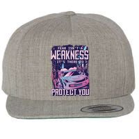 Fear Isn't A Weakness It's There To Protect You Race Car Zombie Wool Snapback Cap