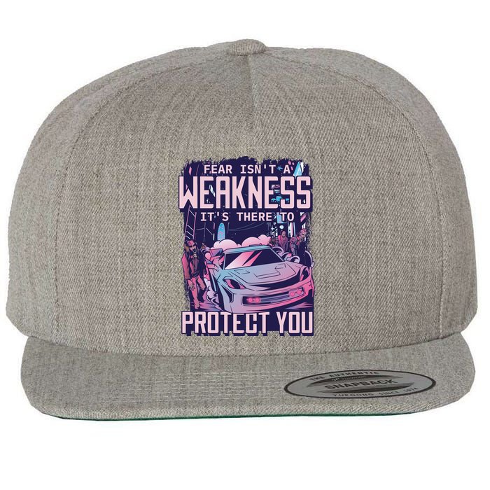 Fear Isn't A Weakness It's There To Protect You Race Car Zombie Wool Snapback Cap