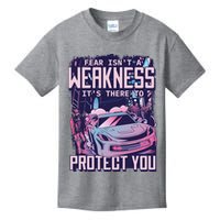 Fear Isn't A Weakness It's There To Protect You Race Car Zombie Kids T-Shirt