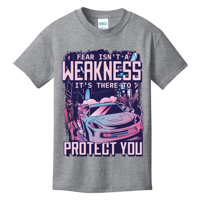 Fear Isn't A Weakness It's There To Protect You Race Car Zombie Kids T-Shirt
