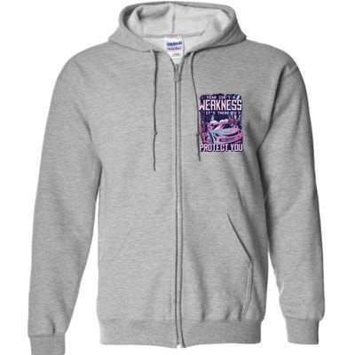 Fear Isn't A Weakness It's There To Protect You Race Car Zombie Full Zip Hoodie