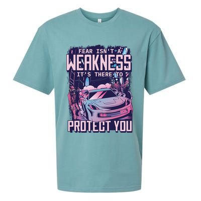 Fear Isn't A Weakness It's There To Protect You Race Car Zombie Sueded Cloud Jersey T-Shirt