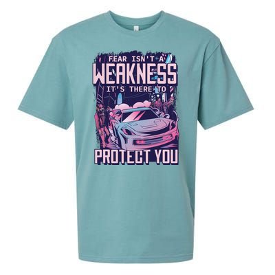 Fear Isn't A Weakness It's There To Protect You Race Car Zombie Sueded Cloud Jersey T-Shirt