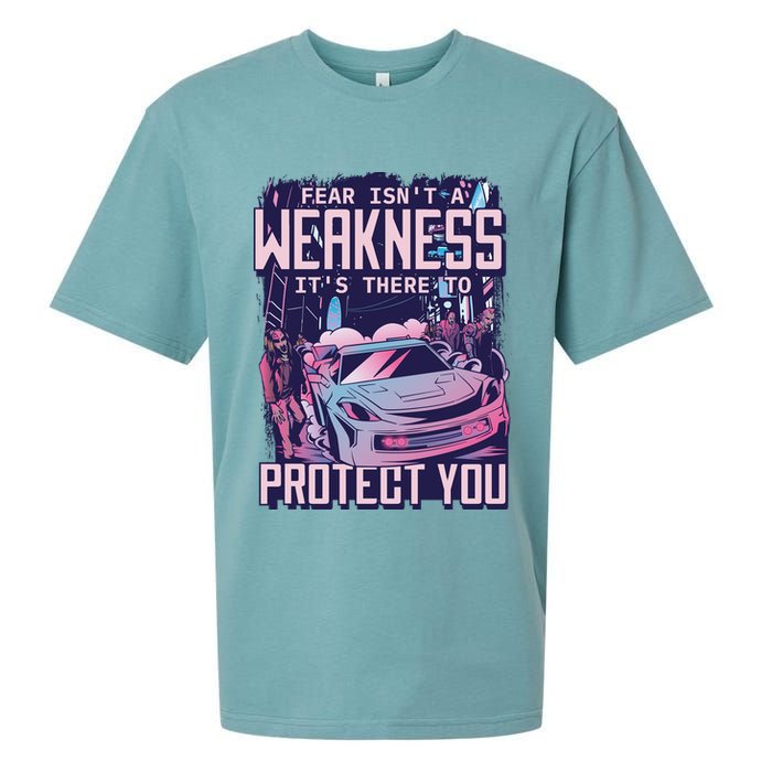 Fear Isn't A Weakness It's There To Protect You Race Car Zombie Sueded Cloud Jersey T-Shirt
