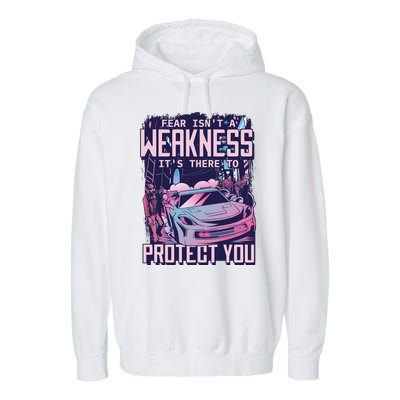 Fear Isn't A Weakness It's There To Protect You Race Car Zombie Garment-Dyed Fleece Hoodie