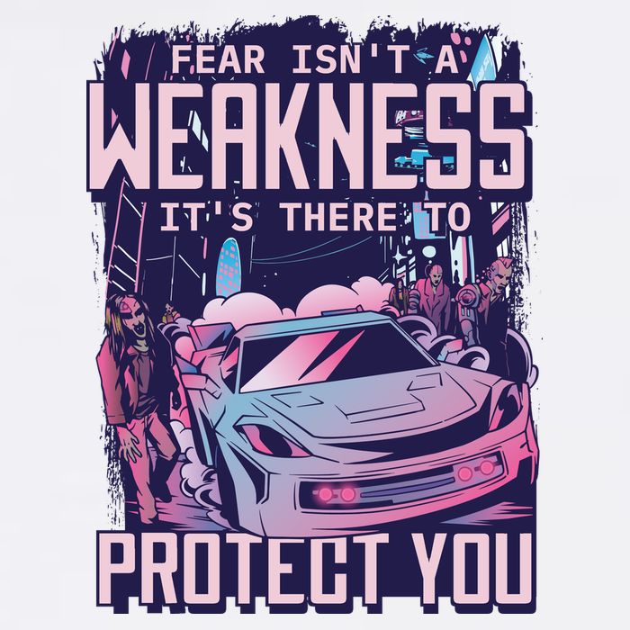 Fear Isn't A Weakness It's There To Protect You Race Car Zombie Garment-Dyed Sweatshirt