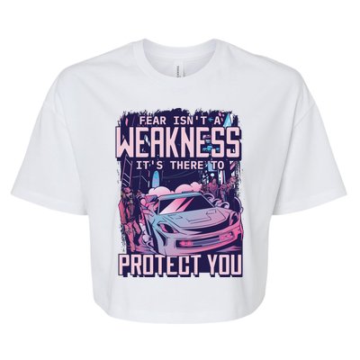 Fear Isn't A Weakness It's There To Protect You Race Car Zombie Bella+Canvas Jersey Crop Tee