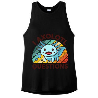 Funny I Axolotl Questions Retro Ladies PosiCharge Tri-Blend Wicking Tank
