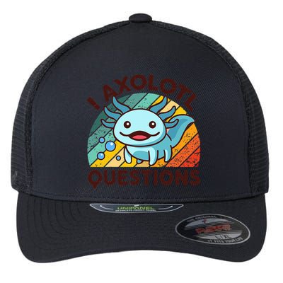 Funny I Axolotl Questions Retro Flexfit Unipanel Trucker Cap