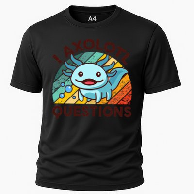 Funny I Axolotl Questions Retro Performance Shirt