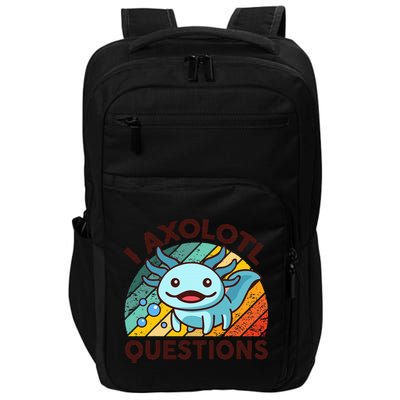 Funny I Axolotl Questions Retro Impact Tech Backpack