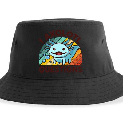 Funny I Axolotl Questions Retro Sustainable Bucket Hat