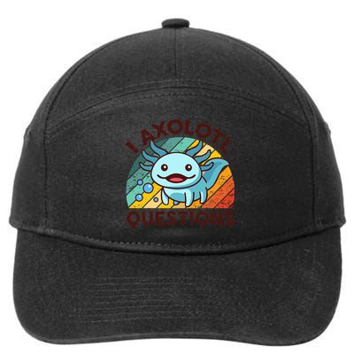 Funny I Axolotl Questions Retro 7-Panel Snapback Hat