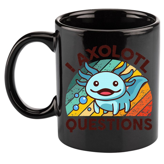 Funny I Axolotl Questions Retro 11oz C Handle Ceramic Mug