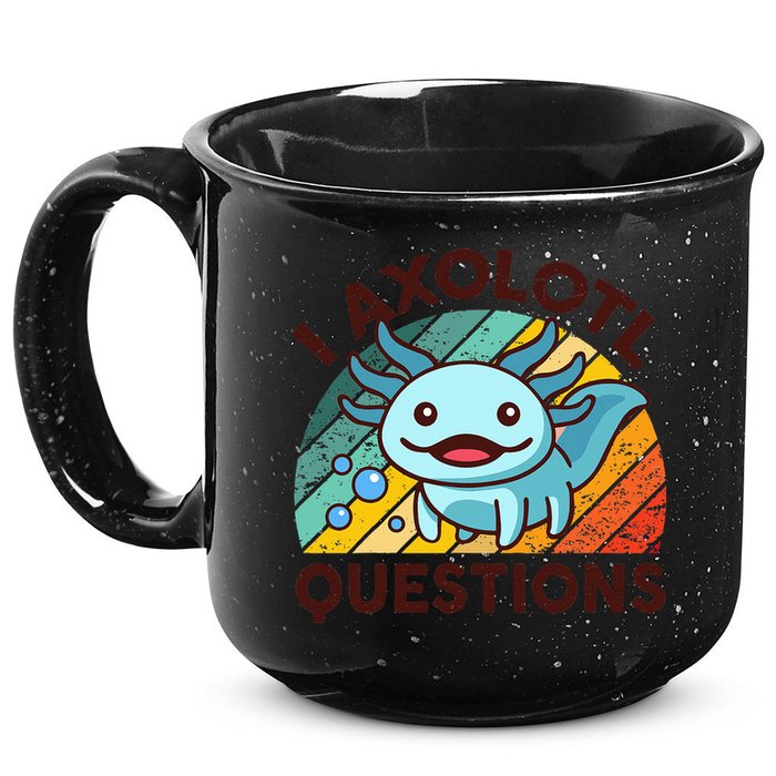 Funny I Axolotl Questions Retro 15oz Campfire Ceramic Mug