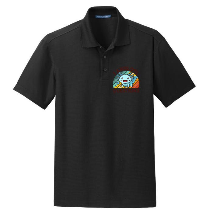 Funny I Axolotl Questions Retro Dry Zone Grid Polo