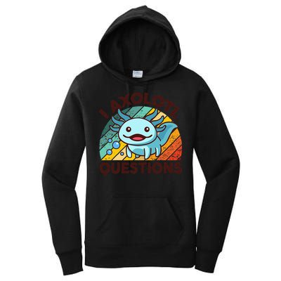 Funny I Axolotl Questions Retro Women's Pullover Hoodie