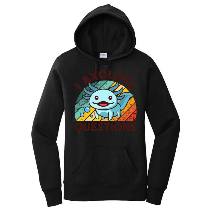 Funny I Axolotl Questions Retro Women's Pullover Hoodie