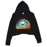 Funny I Axolotl Questions Retro Crop Fleece Hoodie