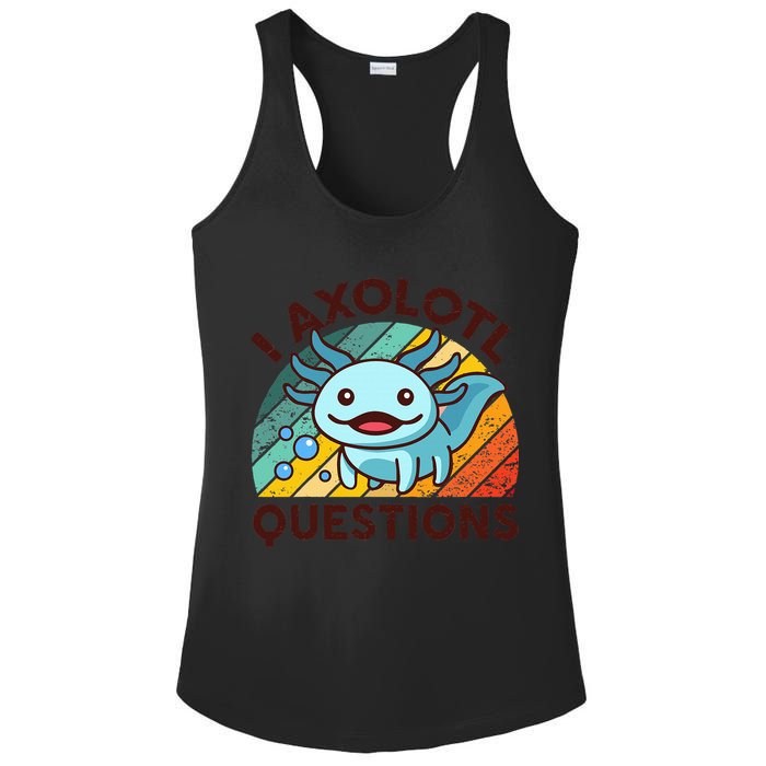 Funny I Axolotl Questions Retro Ladies PosiCharge Competitor Racerback Tank