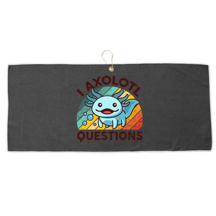 Funny I Axolotl Questions Retro Large Microfiber Waffle Golf Towel